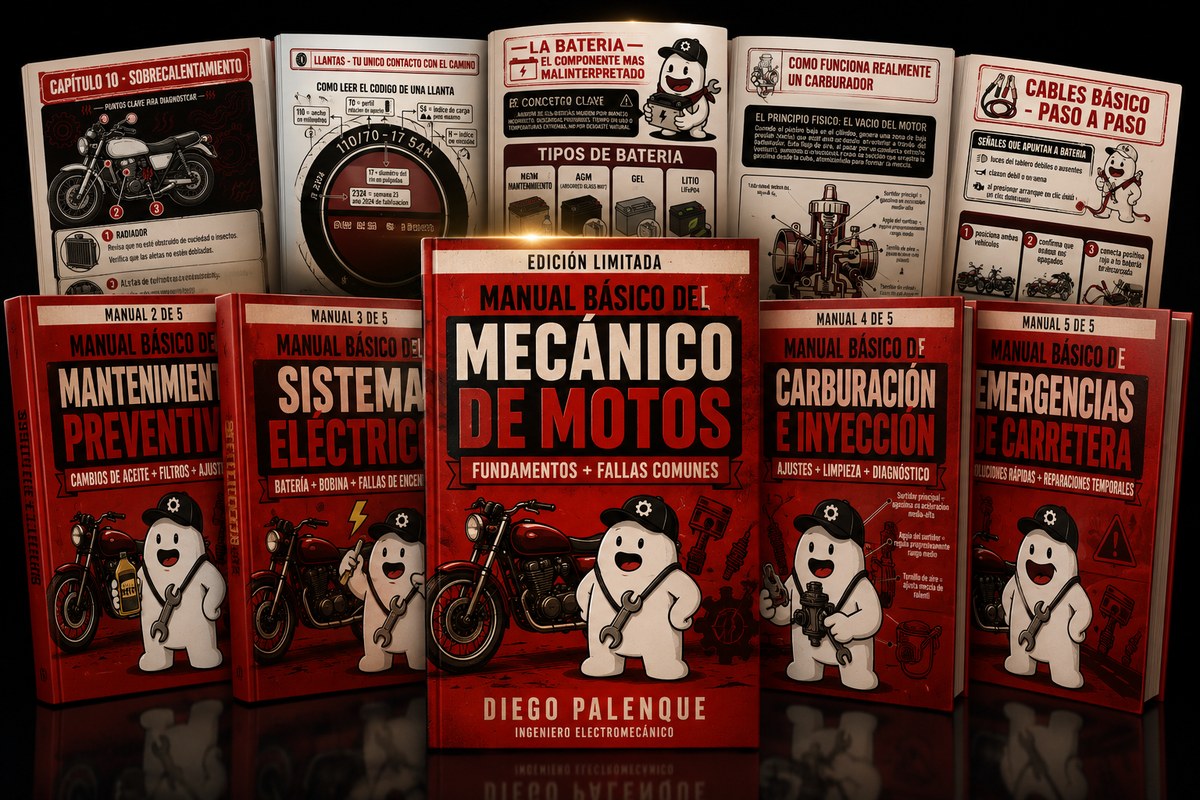 Colección Profesional de Mecánica de Motos — 5 manuales por Diego Palenque